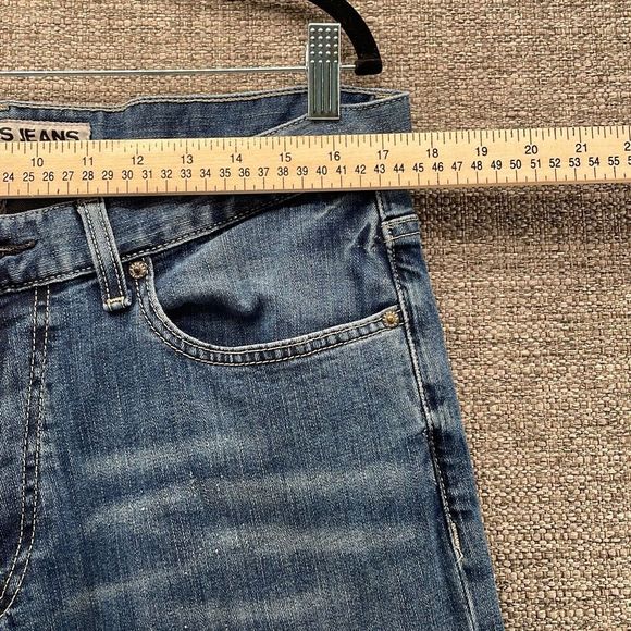 Express Jeans Mens 34x34 Kingston Classic Straight Leg Cool Fade Feathering - Picture 10 of 10